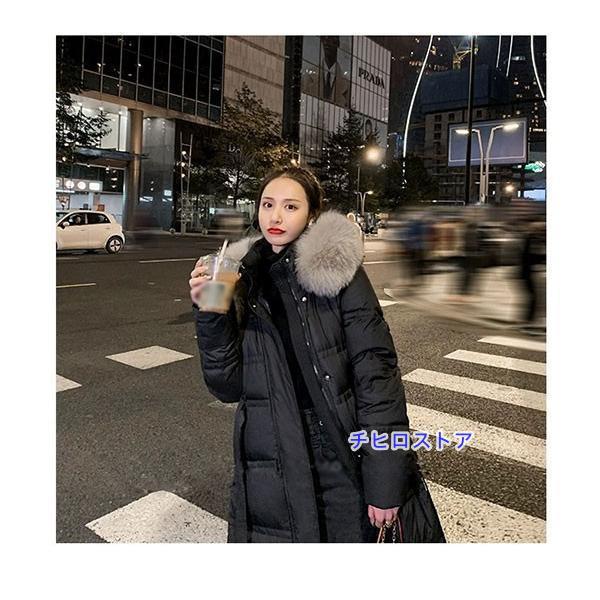 ダウンコート レディース ロングコート 90％ダウン フード付き