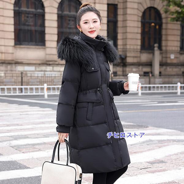 全6カラー ダウンコート レディース 膝丈コート 90％ダウン 小柄