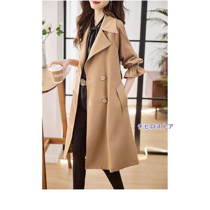 トレンチコート レディース 春秋コート ミディアムコート イギリス風