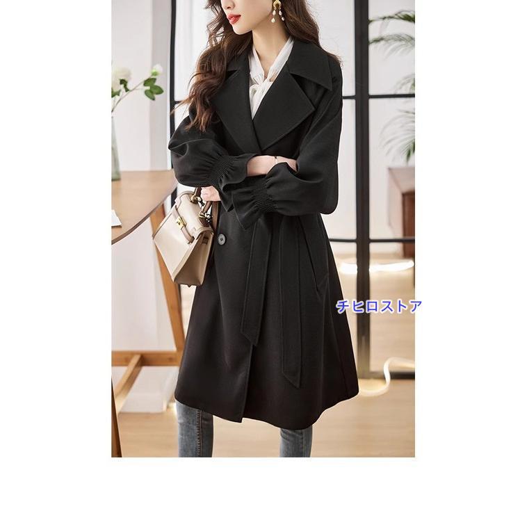 トレンチコート レディース 春秋コート ミディアムコート イギリス風