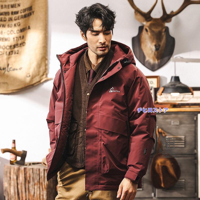 ダウンジャケット メンズ 大きいサイズ フード付き おしゃれ ダウン90