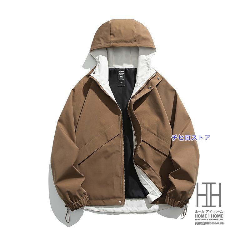 マウンテンパーカー メンズ フード付き 撥水パーカー 登山服 ナイロン