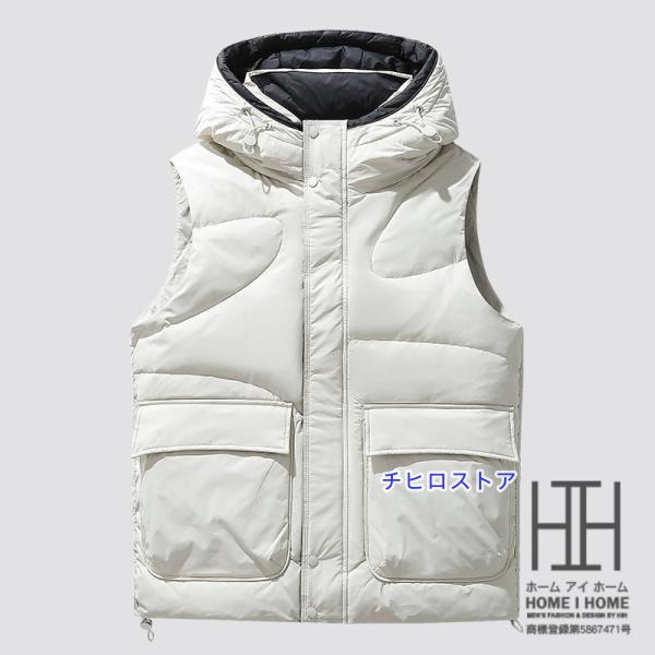   ダウンベスト白 レディースのダウンベスト（ホワイト/白色系・刺繍