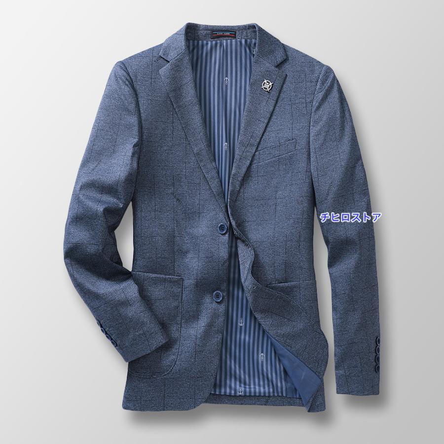 極美品　ヘンリーコットンズ　テーラードジャケット　ギンガムチェック　シアサッカー テーラードジャケット メンズ ストレッチ ギンガムチェック 柄物