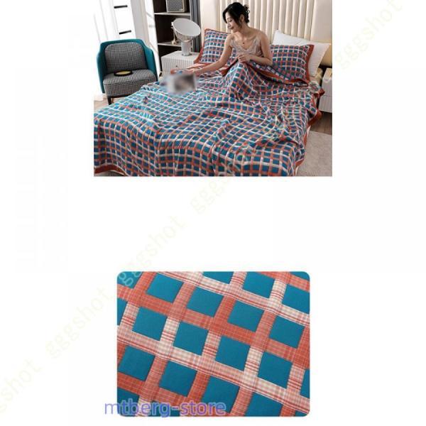 チェック柄 かわいい タオルケット ダブル 天然綿100% 洗える 夏用