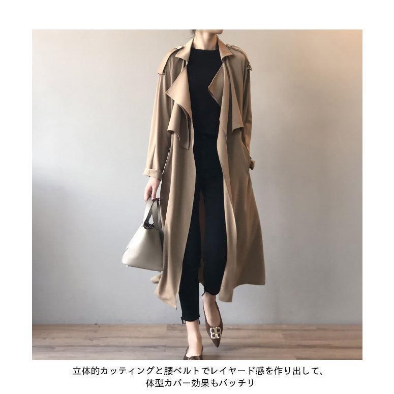 スプリングコート レディース 春 ロングコート ラグラン袖