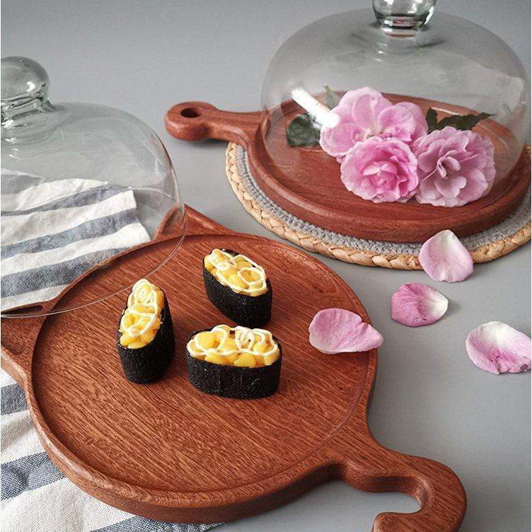 キッチン日用品 木製食器 ピザ皿 ブラウン 丸型 ネコ型 木製プレート