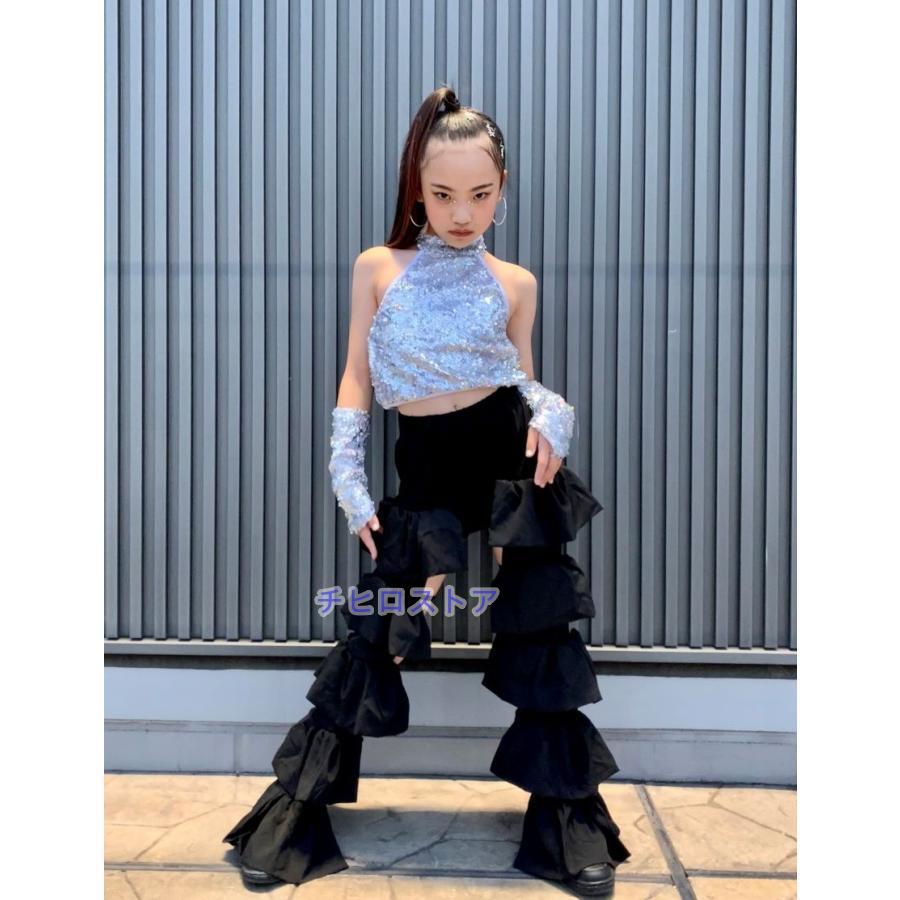 ダンス衣装 キッズ セットアップ スパンコール キラキラ衣装