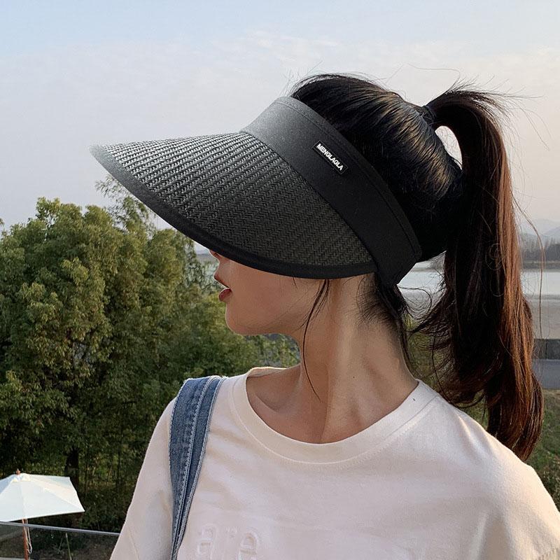 サンバイザー レディース つば広 UVカット 帽子遮光100 日よけ 日焼け防止 おしゃれ 女性 洗える フリーサイズ 紫外線対策 自転車 旅行｜chihiro1-store｜02