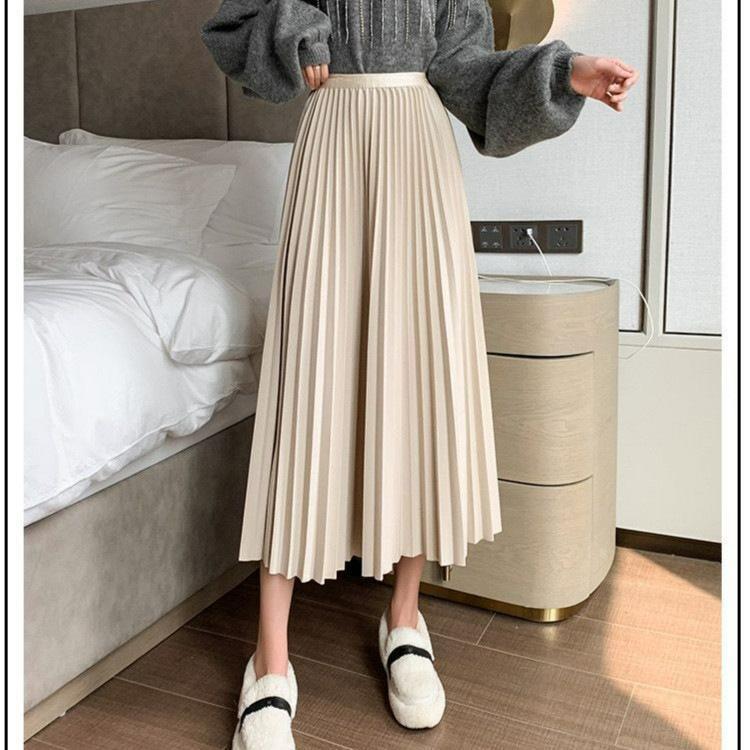 プリーツスカート 春夏 太め レディース ボトムス フレア A