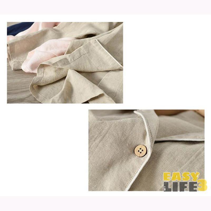 パジャマ 麻100％ リネン メンズ レディース カップル ペア 上下セット