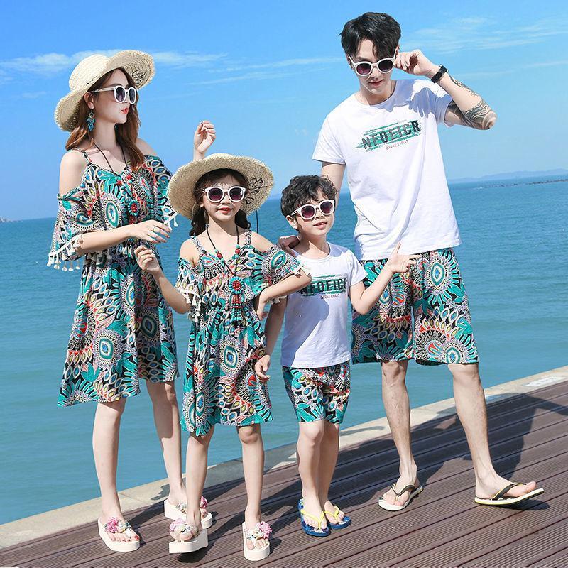 ハワイ風 親子ペア ペアルック 親子 セットアップ tシャツ 海 旅行