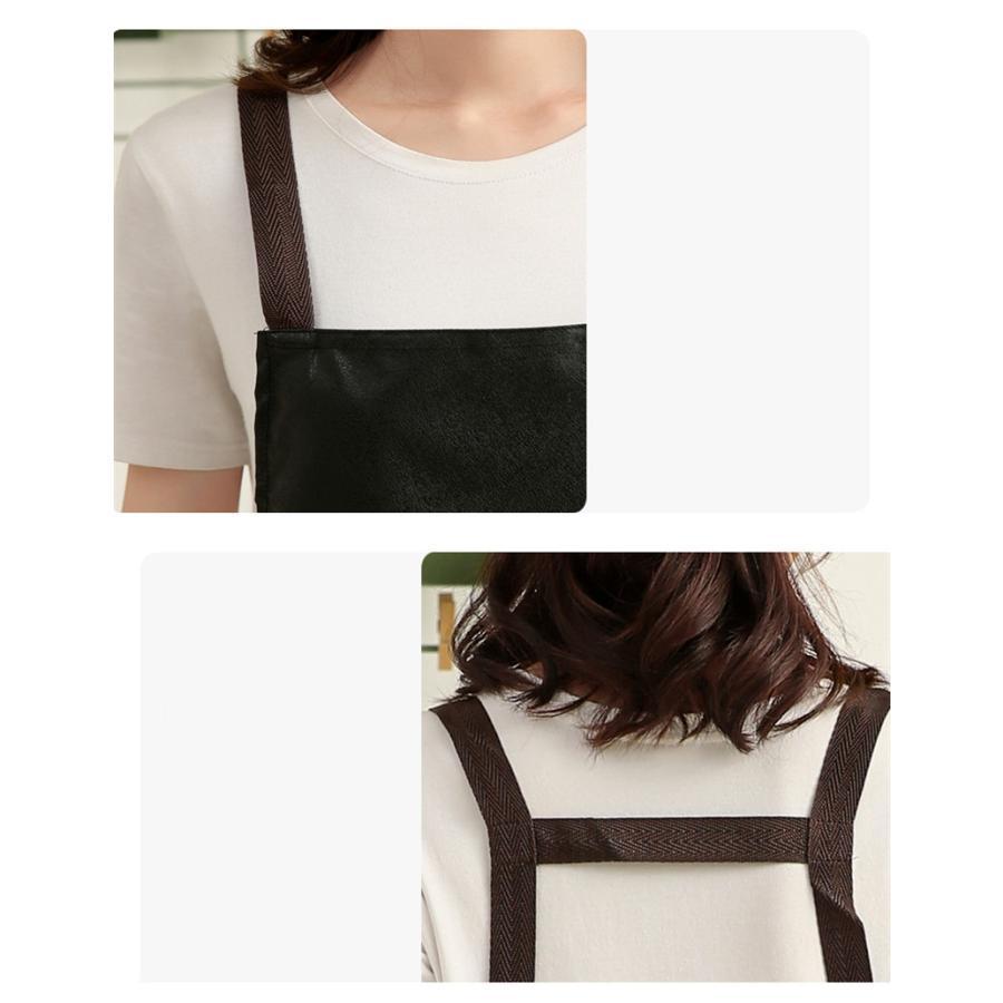 エプロン ワークエプロン 防水 防油 汚れ防止 PUレザー H型 軽量