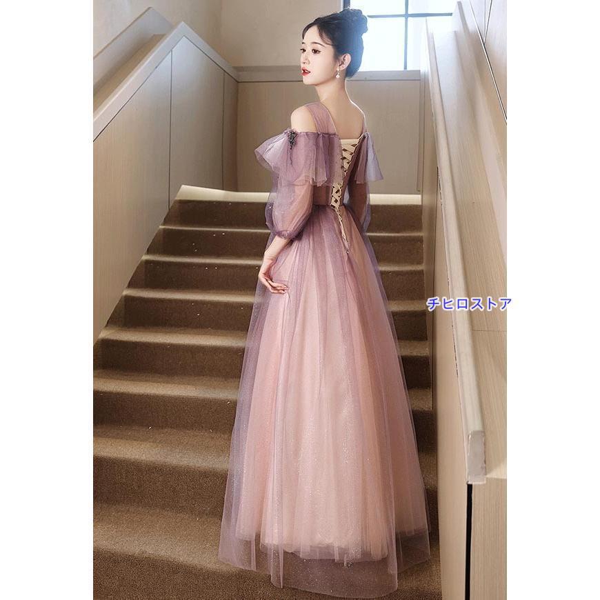 ドレス 大人 ピアノ 発表会 ロングドレス 母親 結婚式 オフショルダー 肩出し 袖付き 成人式ドレス 演奏会用ドレス 二次会 フォーマル 披露宴 |  | 03