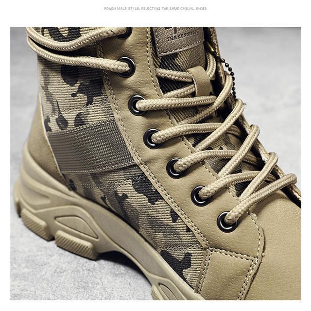 ワークブーツ トレッキングブーツ ワーク レースアップ 切替 迷彩 メンズ ワークブーツ メンズ ショートブーツ 編み上げ 迷彩 冬 エンジニア