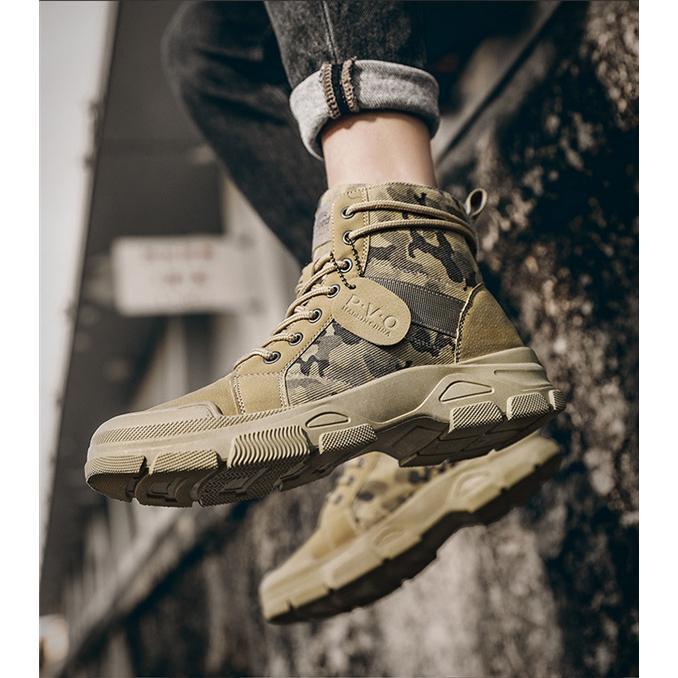 ワークブーツ メンズ ショートブーツ 編み上げ 迷彩 冬 エンジニア