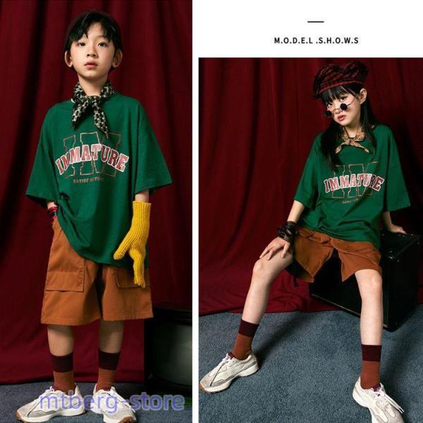 キッズ ダンス 衣装 セットアップ 夏 ファッション 柄シャツ キッズ ダンス 衣装 セットアップ 夏 ファッション 柄シャツ