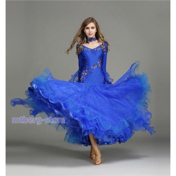 社交ダンス衣装 社交ダンスドレス ダンス衣装 レディース ダンスウェア ステージ衣装 競技会 ワンピース パーティー舞台衣装 演出服 社交ダンス モダンドレス｜チヒロストア