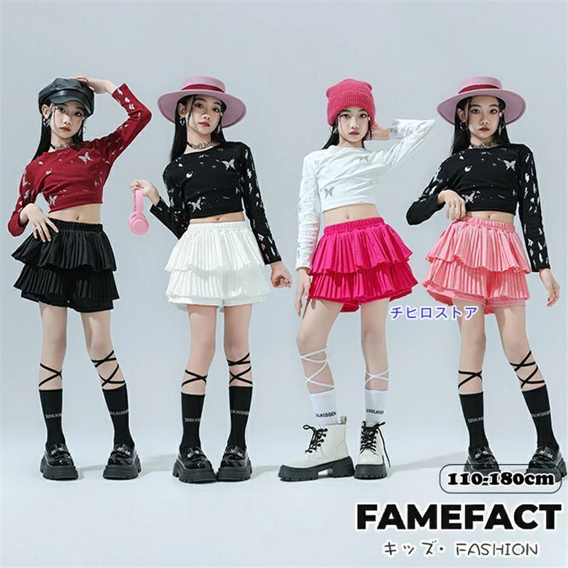 チアガール ダンス衣装 女の子 ミニスカート フレア 長袖 トップス