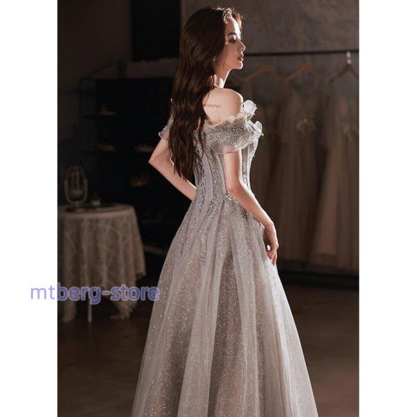 ロングドレス オフショルダー 大人 ピアノ 発表会 ワンピース キラキラ