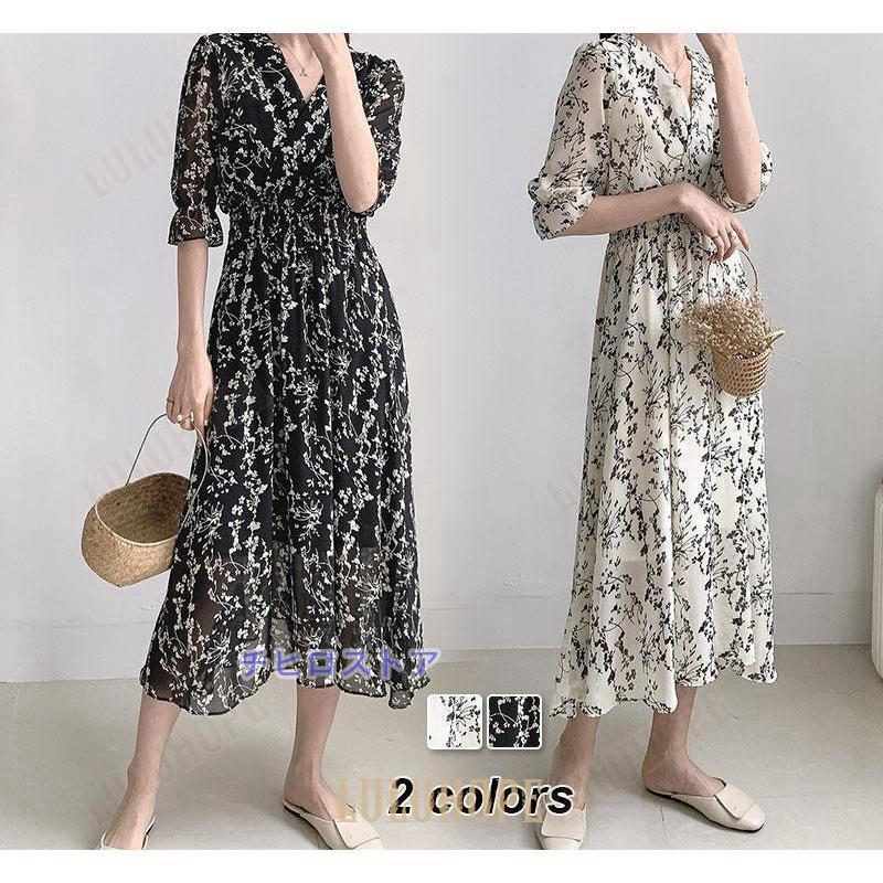 ロングワンピース レディース 40代 ワンピース きれいめ 花柄 夏