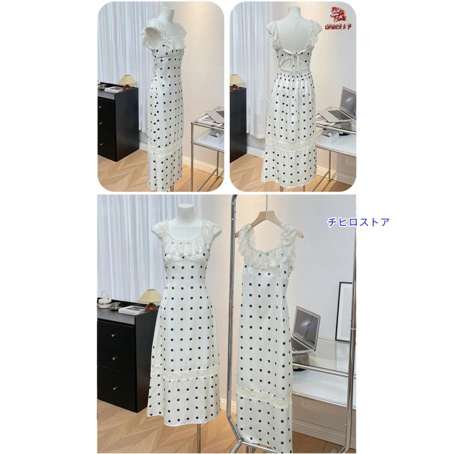 水玉模様 水玉ワンピース レディースワンピース 白ワンピース