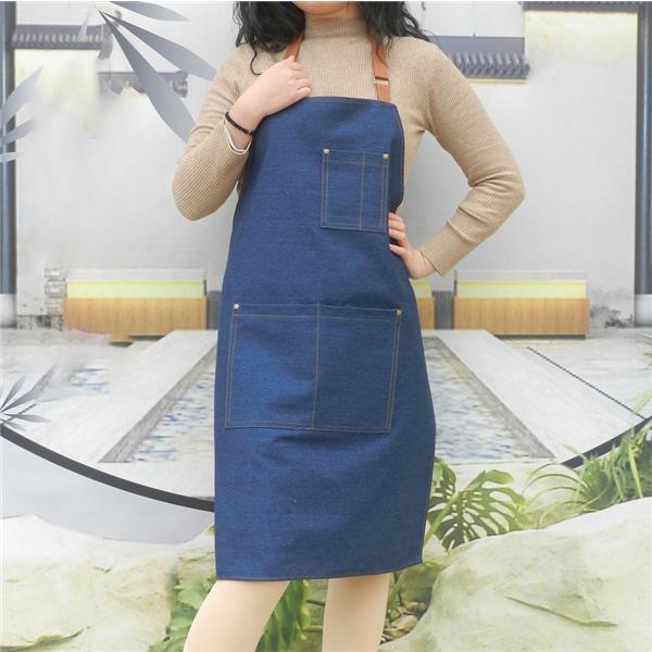 エプロン 割烹着 調理 胸当て 保育士 デニム 飲食店 喫茶店 仕事着