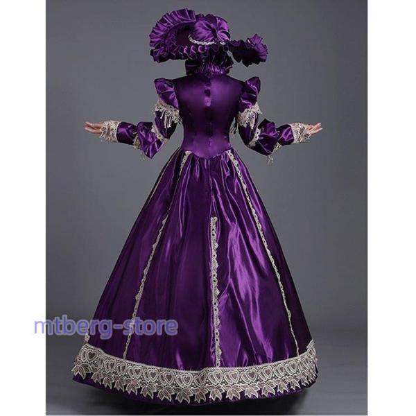 お姫様ドレス ロング 貴族ドレス 中世ヨーロッパ パフスリーブ 豪華