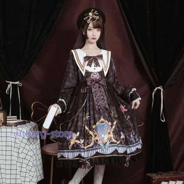 ロリータ ワンピース ゴスロリ Aライン 宮廷ドレス リボン Lolita