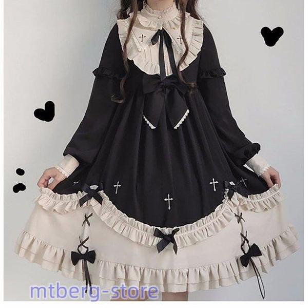 ロリータ ワンピース ゴスロリ メイド ゴシック コスプレ パーティー