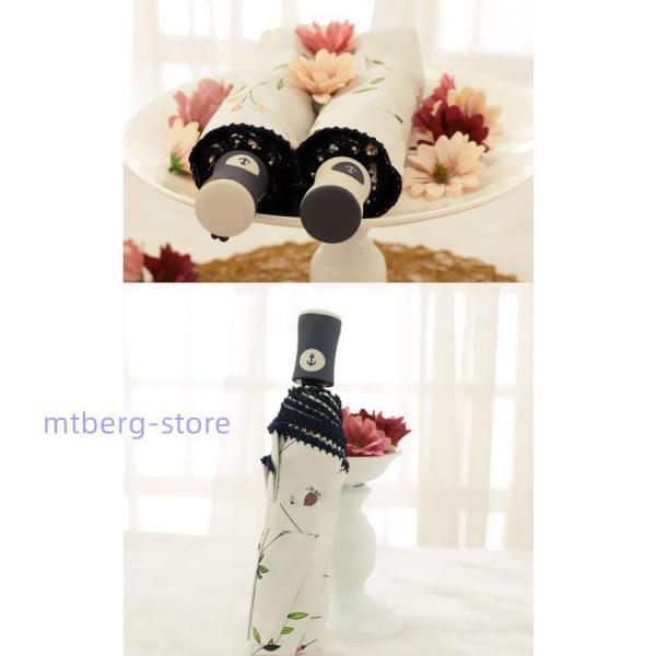 手書き風花柄日傘 晴雨兼用 軽量 UVカット 折りたたみ傘 100％ 遮光 遮