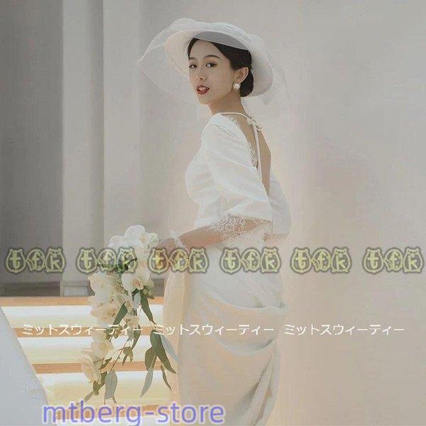 ウェディングドレス aライン 安い ウエディングドレス バックレス