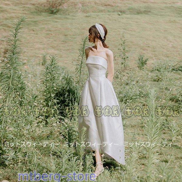 ウェディングドレス ビスチェ 前ミニ 二次会 ホワイト 花嫁 Aライン 海外挙式 パーティードレス 披露宴 ブライダル 結婚式 ロングドレス 演奏会 大きいサイズ ウェディングドレス ビスチェ 前ミニ 二次会 ホワイト 花嫁 Aライン