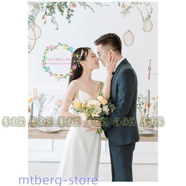 ウエディングドレス 袖なし 結婚式 二次会 白 安い キャミソール 花嫁