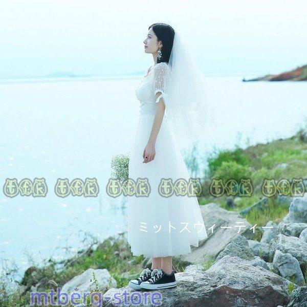 ウエディングドレス リゾートウェディング 半袖 ウェディングドレス