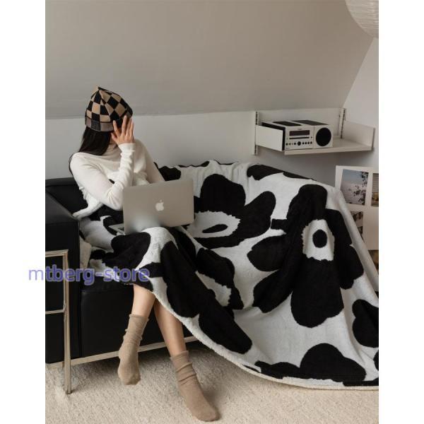 毛布 ダブル 2枚合わせ シープ ボア ブランケット もこもこ 掛け毛布