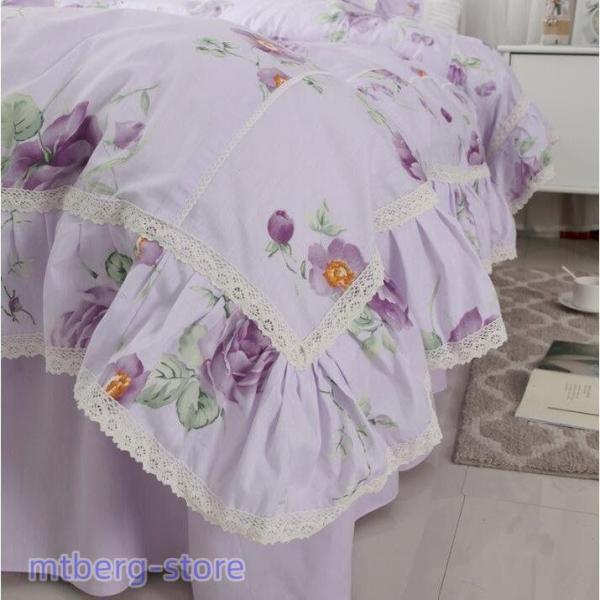 コットン100%寝具カバーセット掛け布団カバーベッドスカート枕カバーセット 掛け布団カバーセット 3点セット ベッドスカート 枕カバー