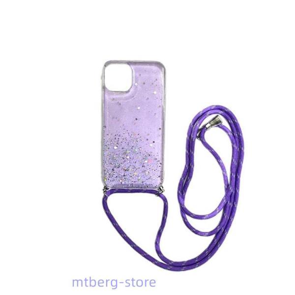 スマホ ショルダー グリッター ブラックorパープル キラキラ