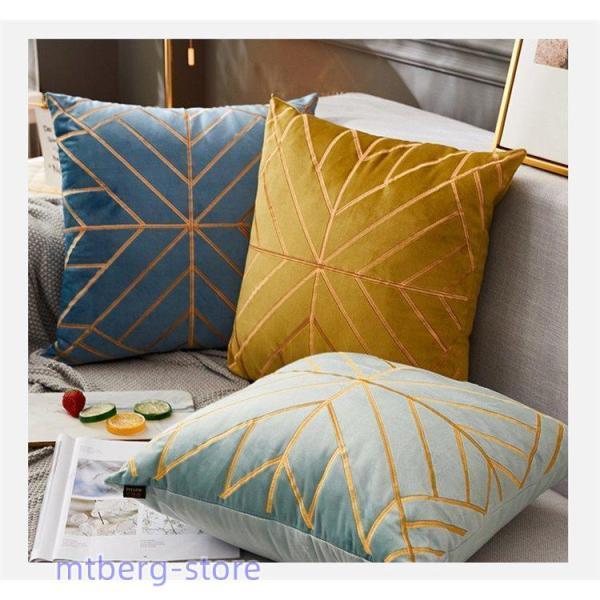 クッションカバー 正方形 45cm 角型 インテリア雑貨 ゴールド