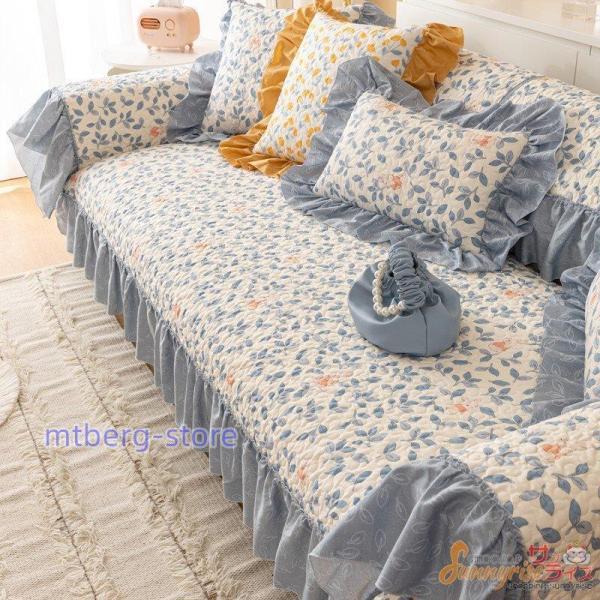 新品　赤い花柄ソファカバーとクッションセット Amazon｜マルチカバー ソファカバー レッド 夏用 おしゃれ 花柄