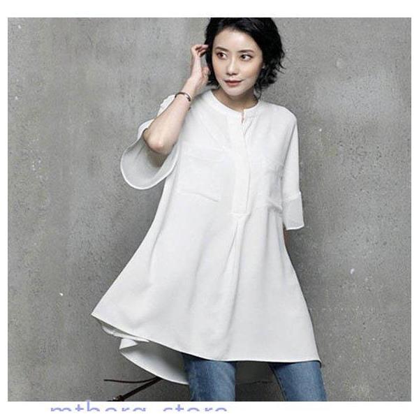 チュニックブラウス レディース シャツ ロング シフォンブラウス チュニックブラウス レディース シャツ ロング シフォンブラウス