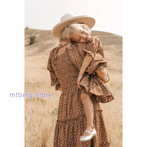 micherio 花柄刺繍ワンピース 親子リンクコーデ micherio 花柄刺繍ワンピース 親子リンクコーデ