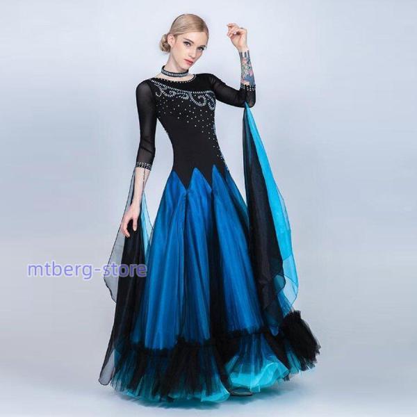 ★チャコット凛舞　新品同様❗コバルトブルーラテンドレス ✨半額以下～Mサイズ 社交ダンスラテンドレス⭐️イージーオーダードレス（真紅/red