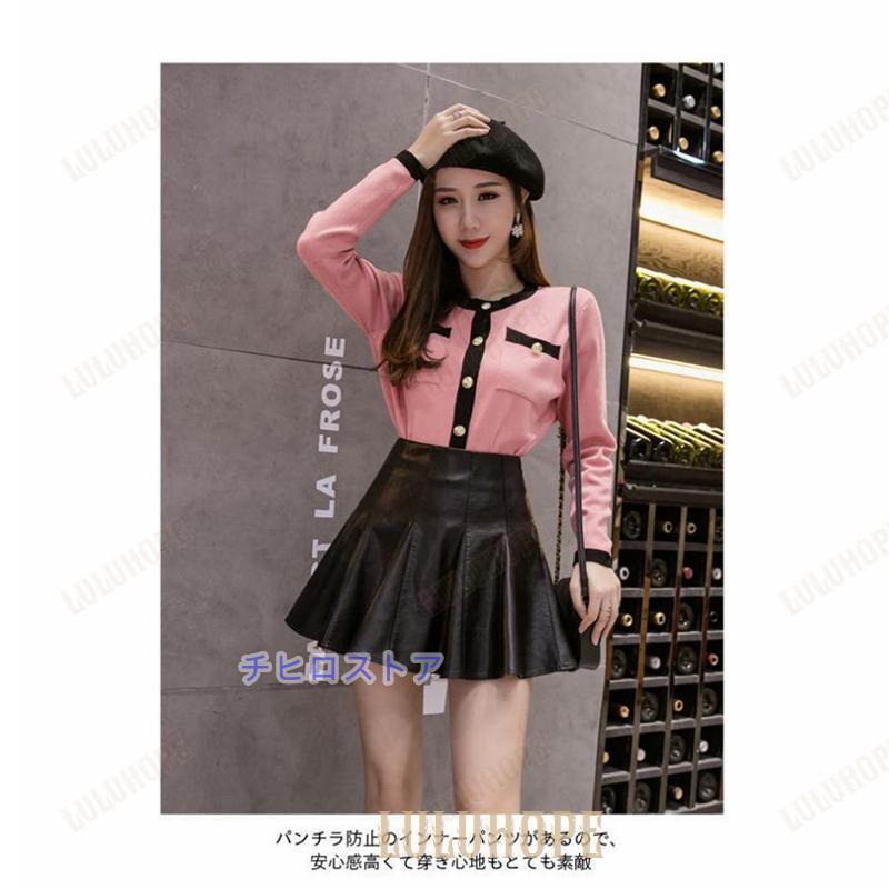 フレアスカート PUレザー レディース ミニスカート レザー