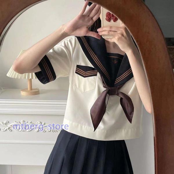 女子高生 制服 セーラー服 女子高校生 学生服 半袖/長袖 セットアップ  
