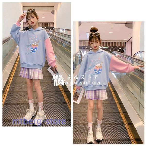 nexchic フ―ディーパーカー+スカートセットアップ(110~150cm) 子供服 