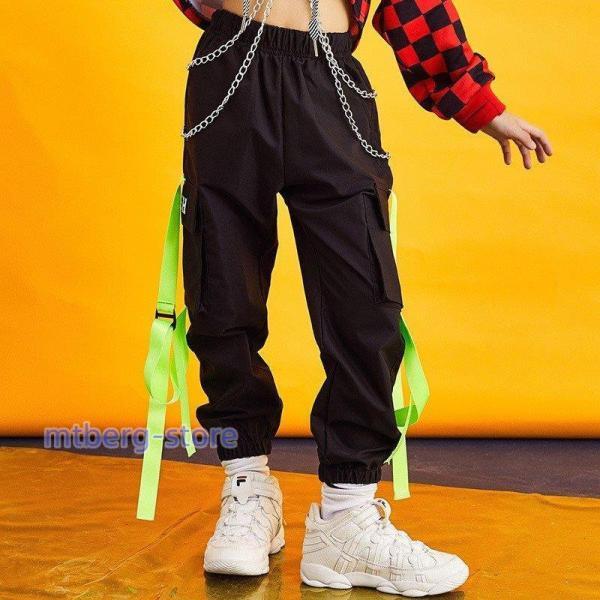 HIPHOP ダンス 衣装 キッズ チェック柄 上下セットアップ 長袖 HIPHOP ダンス 衣装 キッズ チェック柄 上下セットアップ 長袖