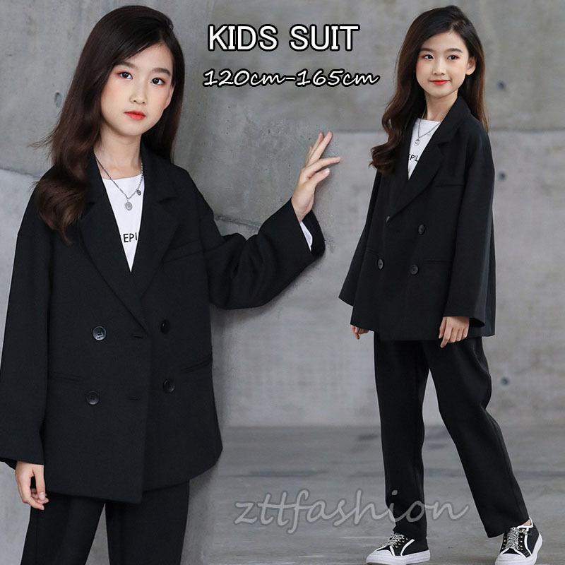 卒業式 小学校 女子 パンツスーツ セットアップ ピアノ発表会 パンツスーツ 2点セット キッズ ブラック フォーマル 黒 結婚式 ジュニア 七五三 お受験 Ettz1 Gorgeous Gift 通販 Yahoo ショッピング