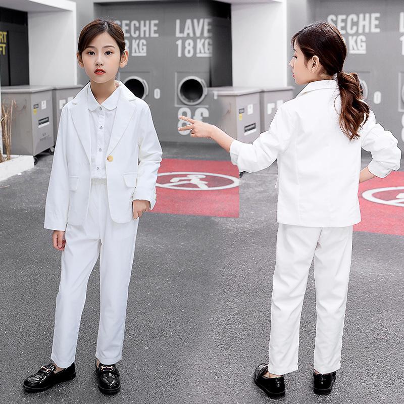 入学式 スーツ 子供服 女の子 ブラウス付き フォーマル スーツ 無地 ジャケット ズボン ブラック ホワイト 卒業式 入園準備 小学校 卒園式 七五三 受験 結婚式 Ettz111 Gorgeous Gift 通販 Yahoo ショッピング