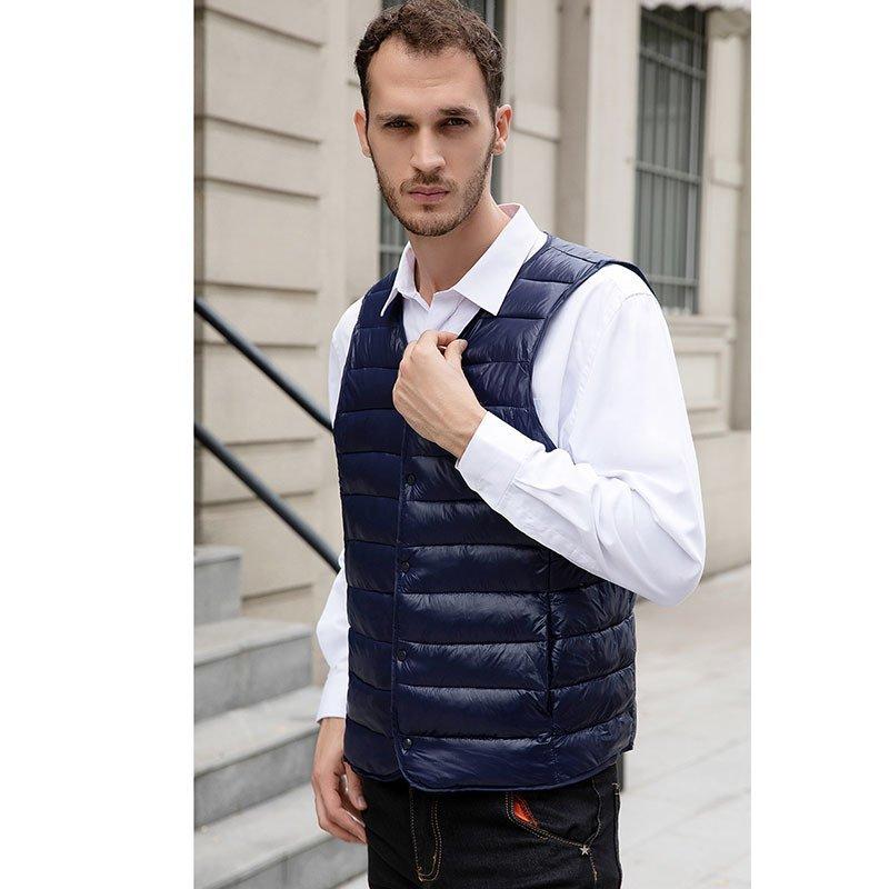 インナーダウン ベスト メンズ ダウンベスト 軽量 防寒 Vネック スタンドカラー スーツベスト ウルトラライト Nsbx2 Gorgeous Gift 通販 Yahoo ショッピング